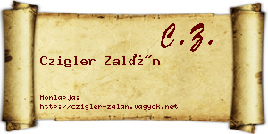 Czigler Zalán névjegykártya